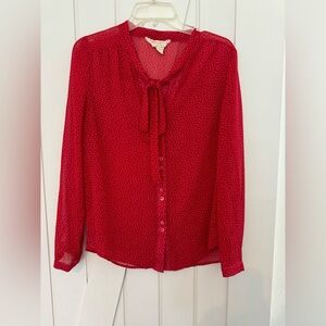Coincidence & Chance lightweight red button up blouse